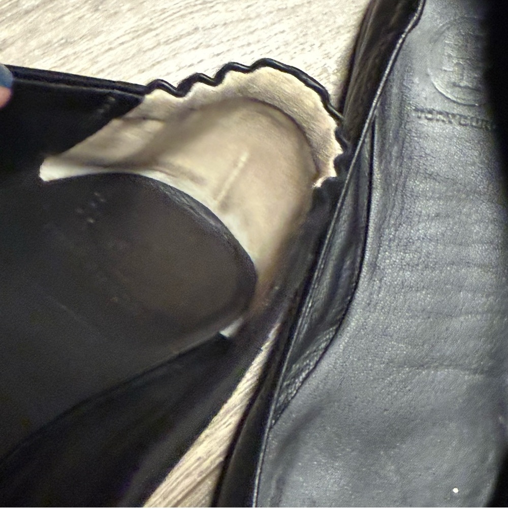 Tory Burch Minnie Reva Black Leather Ballet Flats 6.5 - Picture 4 of 10
